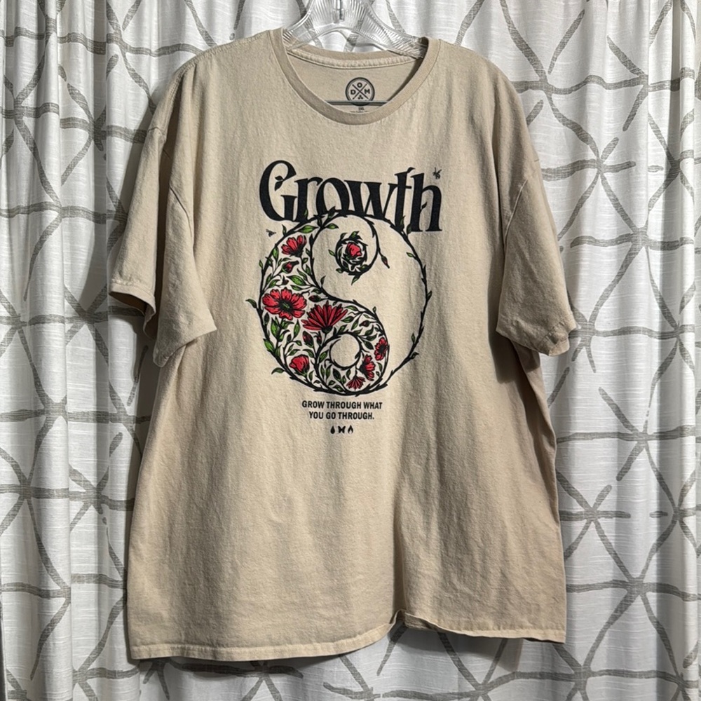 Growth Beige Graphic T-Shirt